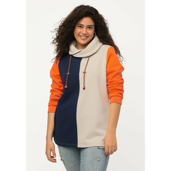 Ulla Popken Navy, Cream, and Orange Sweatshirt Plus Size 28/30 - Picture 1 of 11